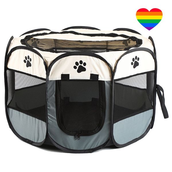 Pet Portable Travel Tent Enclosure outdoor House Play Pen &amp; Heart Sticker