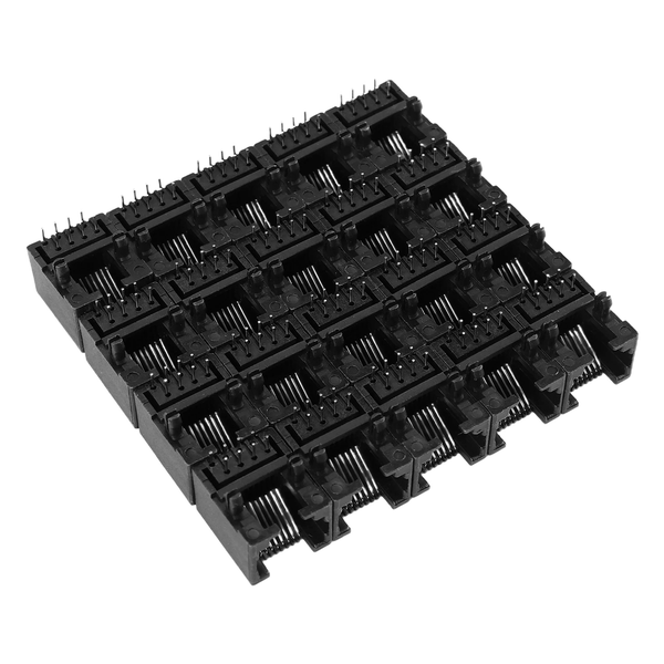 20pcs RJ45 8P8C Computer Internet Network PCB Jack Socket Black