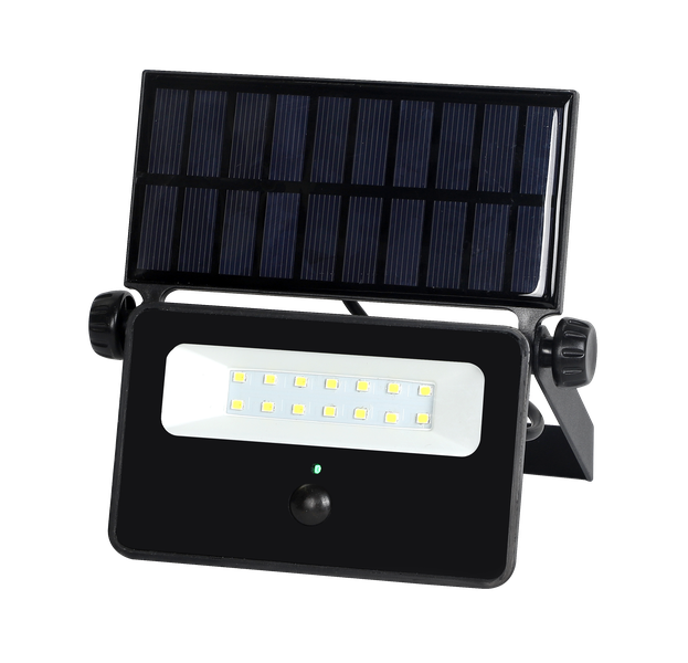 Solar Led Flood Light 16w /1600lm 3000mah C/W Pir