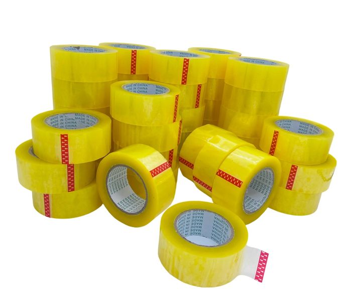 Heavy-Duty Clear Packaging Tape - 40 Rolls with Dispenser (48mm x 150m)