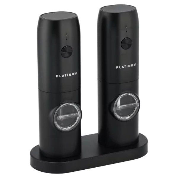 Platinum Rechargeable Electric Auto Salt &amp; Pepper Grinder Set