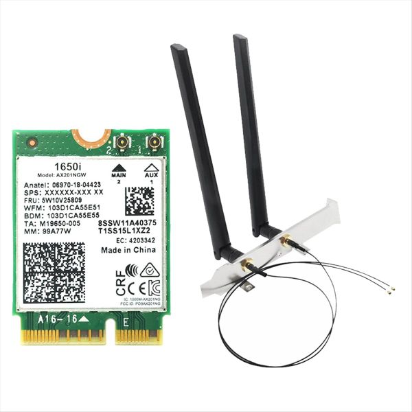 1650I Ax201Ngw Wifi Card+2X8Db Antenna+Baffle 3000Mbps Wifi6 2 4G/5G