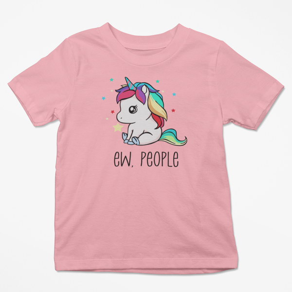 Unicorn Ew People Pink Kids T-Shirt