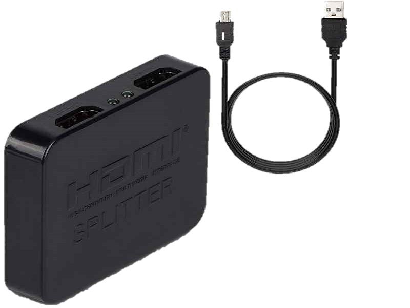 Enhance Entertainment: Ultra-Thin 1x2 HDMI Splitter - 4K, 3D