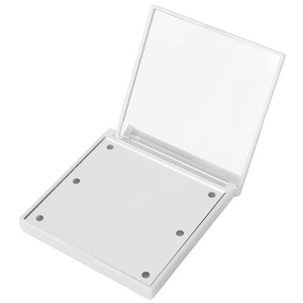 LED Portable &amp; Foldable Compact Mirror With Built-In Lights - White