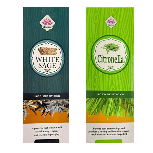 Divine Incense Stick - White Sage &amp; Citronella Relaxation Gift Pack