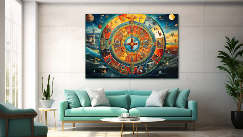 Canvas Wall Art - Wheel of Life Abstract - JT0170