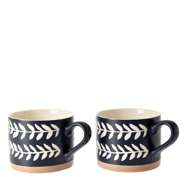 George &amp; Mason - Nordic Blue Chevron 2 Pack Mugs