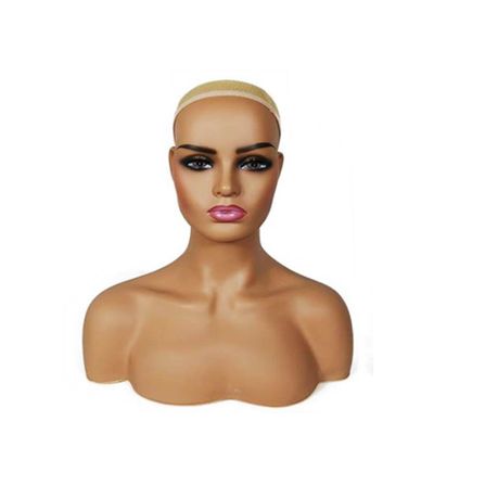 Professional Long Neck Female Realistic Mannequin Head With Shoulders 