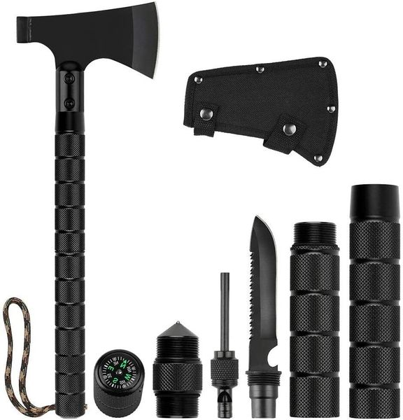 Premium Portable All in One Full Metal Axe - Hunting &amp; Camping Survival Axe