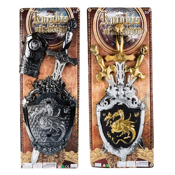Boys Playset - Sword, Shield &amp; Arm Guard + 4 Piece Swords and Shield