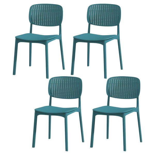 MFurn Modern Perforated-Back Dining Chair - 4 Pack - Various Colours