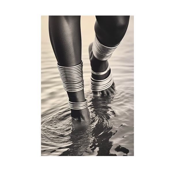 Canvas-Art- Single Mucubal Anklet Black and White Wall Art