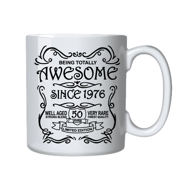50 Years Old Awesome Since 1976 Birthday Cup Mug Gift - White
