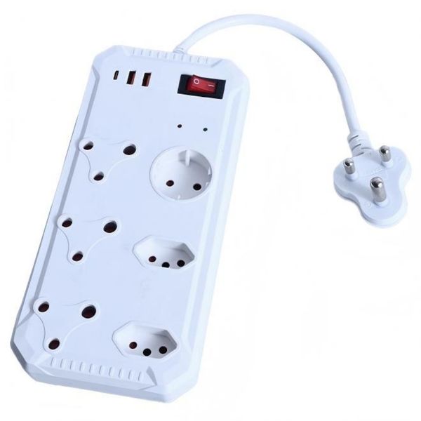 6 Ways Multi Socket-outlet With USB &amp; Type-C CM-3506