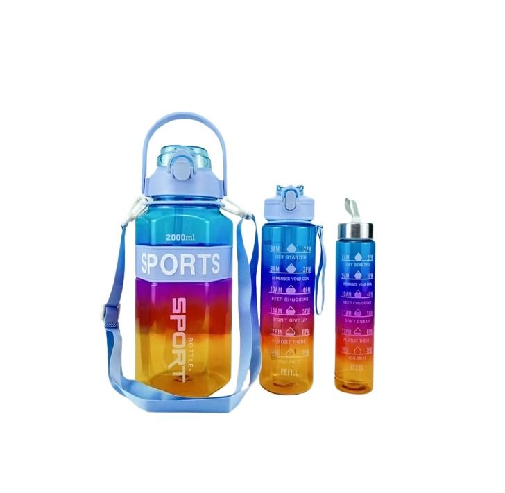 3in1 Transparent Multicolor Sports Water Bottle Shop Today. Get it