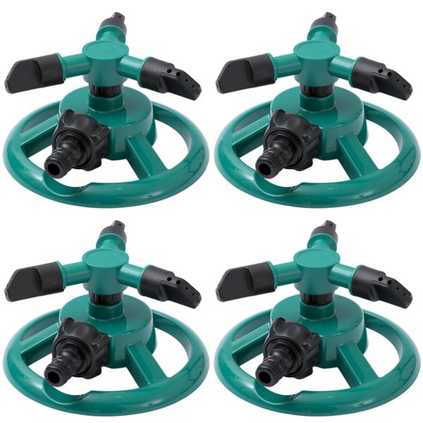 4 Pack 360 Degrees Round Base Lawn Sprinkler, Adjustable Rotating Sprinkler