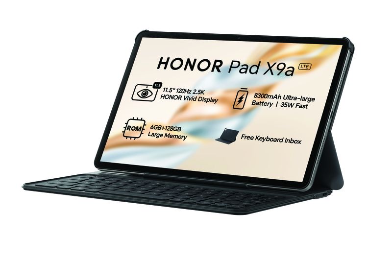 HONOR Pad X9a 11.5" 8+128GB LTE Tablet - Grey with Keyboard