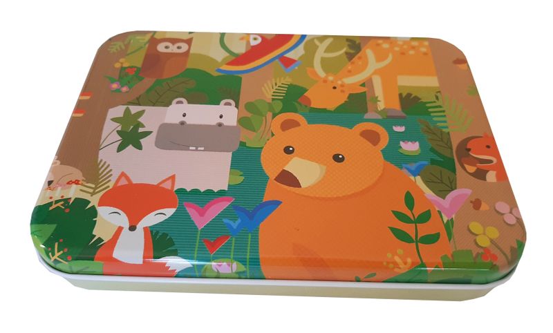 120 Piece Puzzle in a Tin Case - Bear and animal friends