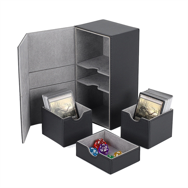 Card Deck Boxes Holds 200+ Card Carrying Organiser Case Black &amp; Red