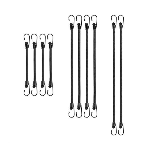 10Piece Bungee Cords with Hooks Elastic Bungee Straps For Securing Tarps