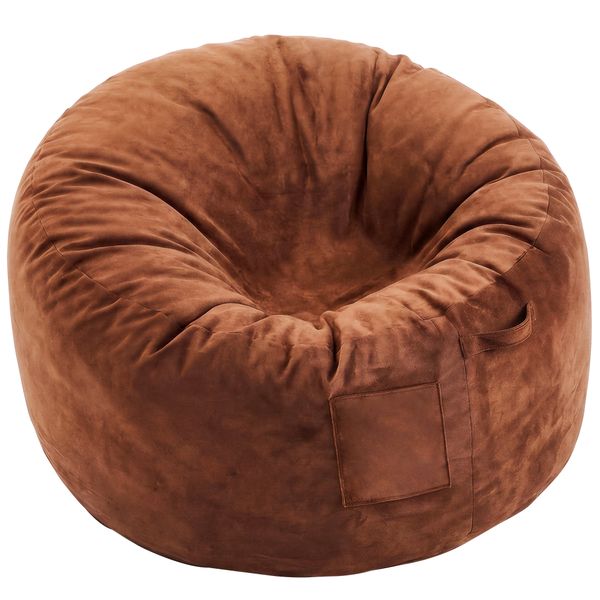 90CM Bean Bag Chair with Drag and Side Pocket Washable Lazy Sofa
