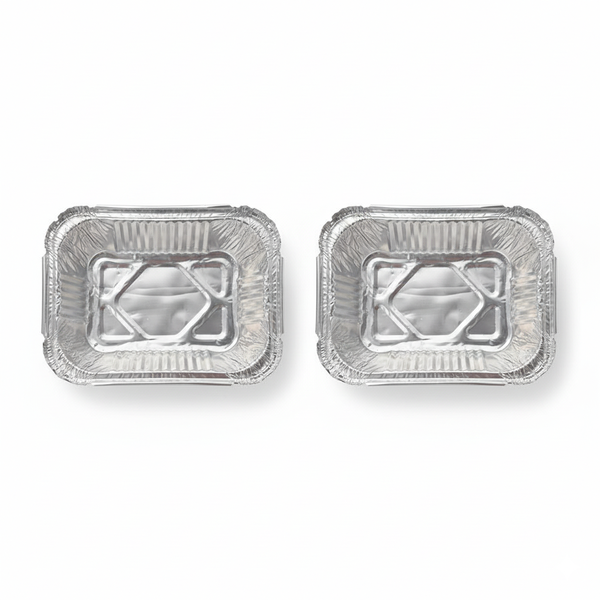 2 Pack 13Cm Aluminum Foil Trays - Oven &amp; Grill Safe Food Containers