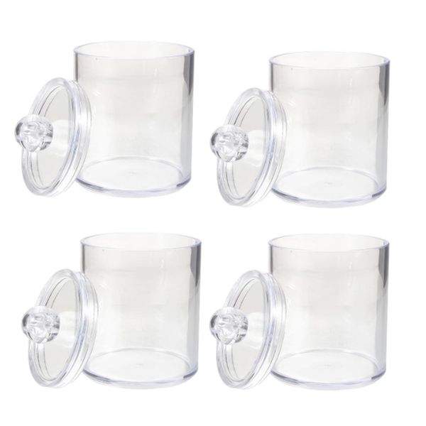 Bathroom Organiser Dispenser Holder Storage Canister Cosmetic Makeup 4-Pack