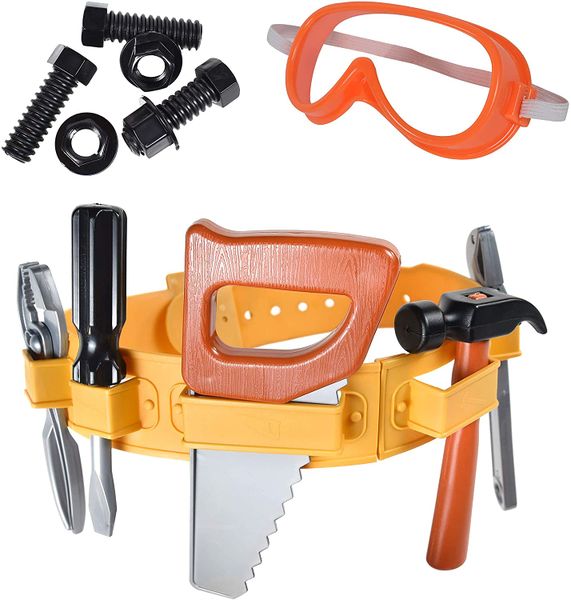 Kids Tool Toy - Pretend Play Children's Tool Belt Set - 7 Piece