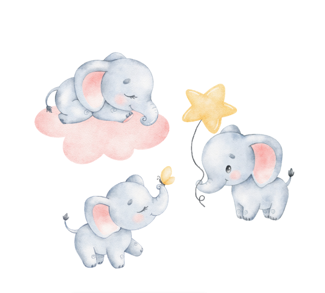 Dreamy Baby Elephant Wall Stickers