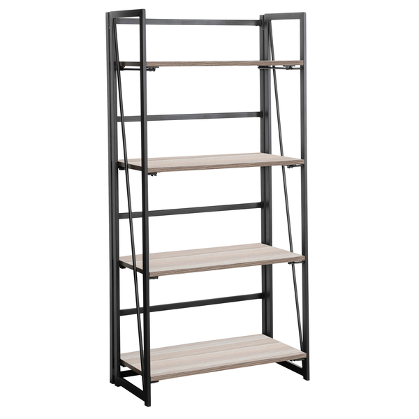 Vision 4 Tier Large Folding Bookshelf - Anti Tilt Safety &amp; Easy Folds Away
