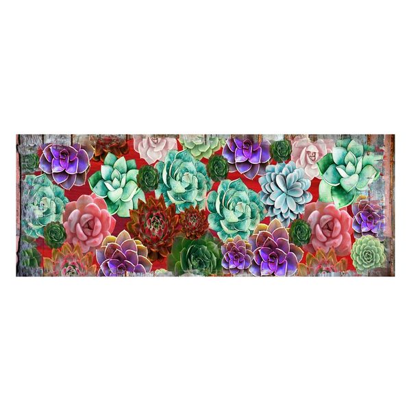 Red Succulents Decoupage Drum Cover