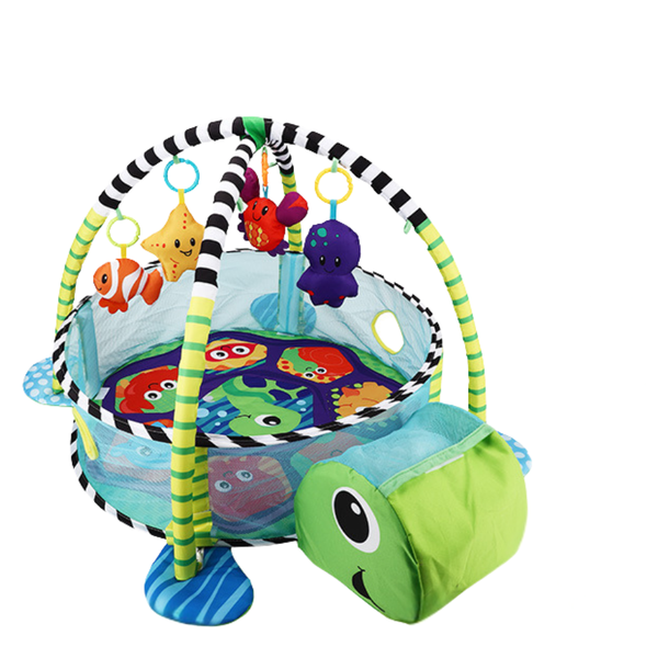 3-in-1 Tortoise Ball Pit Pool and Baby Activity Gym Play Mat