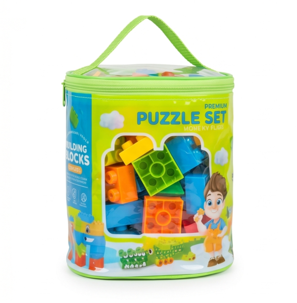 Kids Building Blocks Puzzle Set, Colorful Educational Construction Toys
