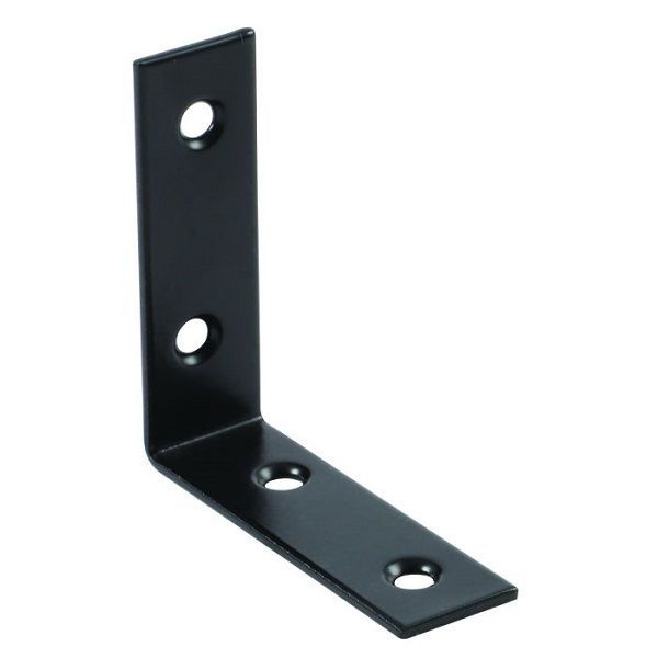 August Vormann Black Chair Angle Bracket 80 x 80 x 18mm 8 Pack