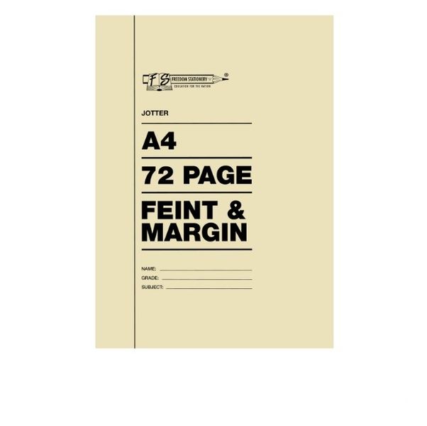 Freedom Stationery - A4 72 Page Feint &amp; Margin Jotter (Pack Of 20)