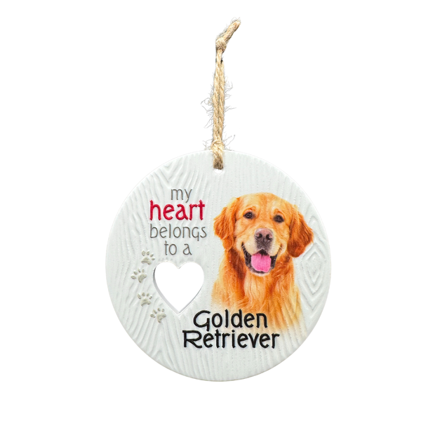 Piece of my Heart Ceramic Plaque - Golden Retriever
