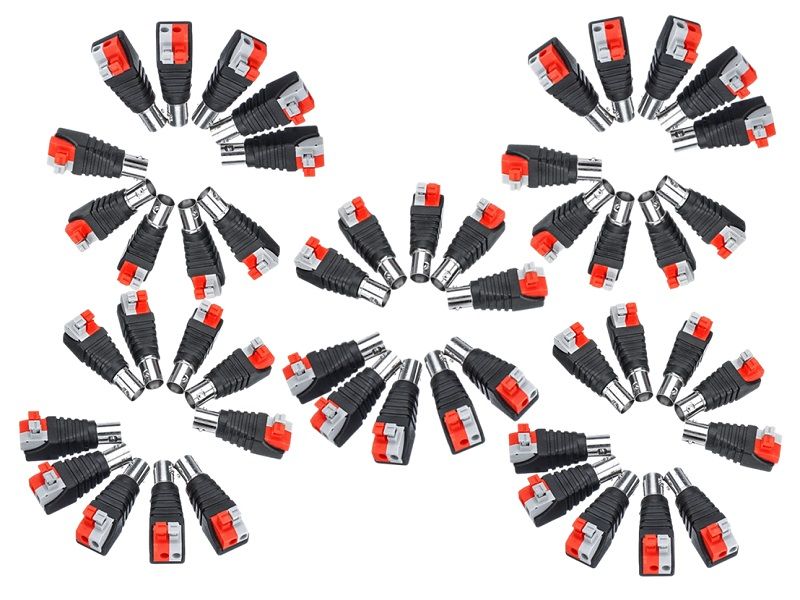 BNC Female Push-Button Connector: Seamless and Secure Connection - Pack of 30
