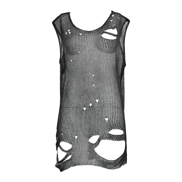 PUNK RAVE - Imitation Metal Wire Ripped Irregular Cutting Broken Hole Vest
