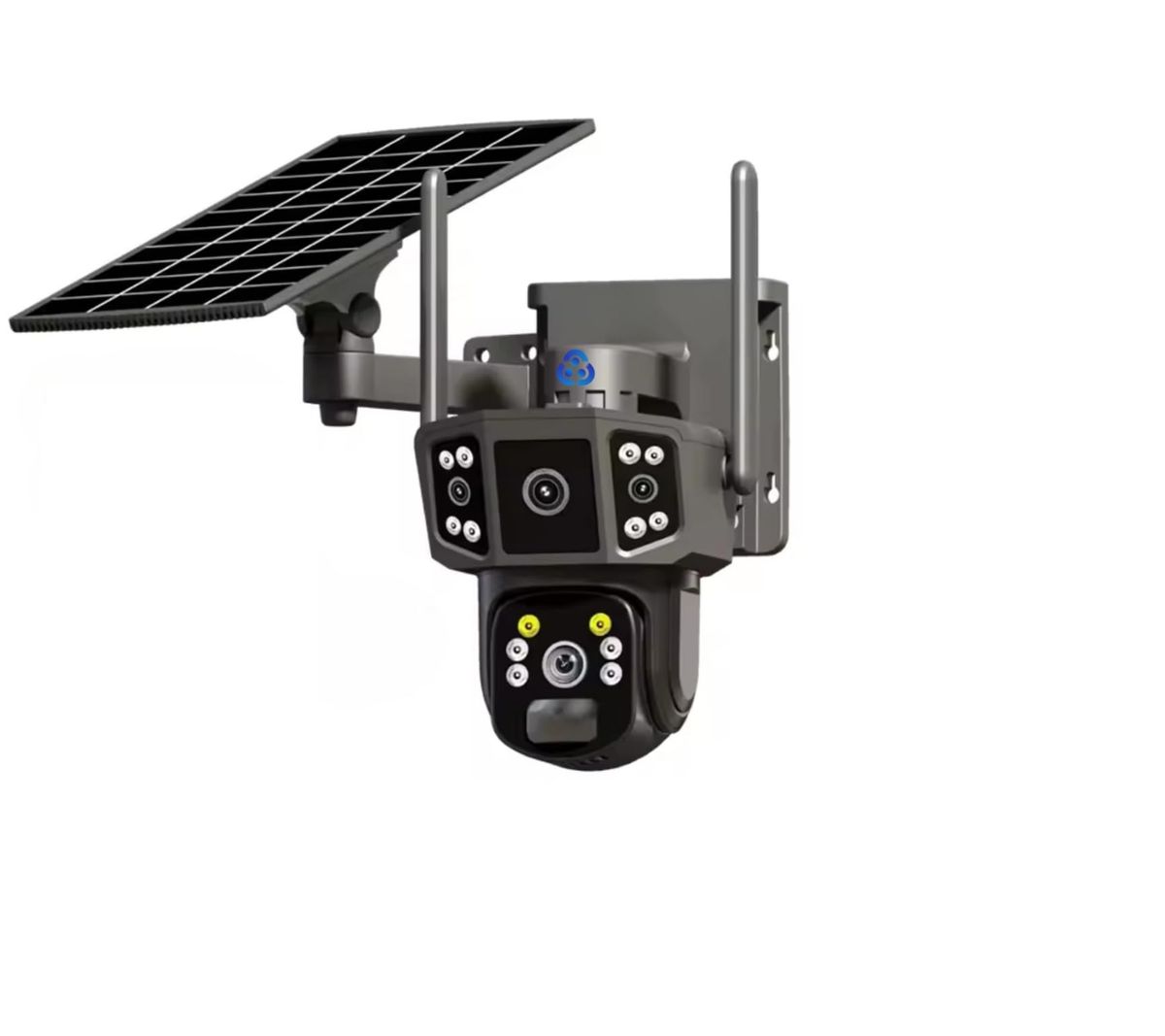 3in1 Wi-Fi Solar Outdoor CCTV Camera 2 Lens 3 Screen 2K Resolution