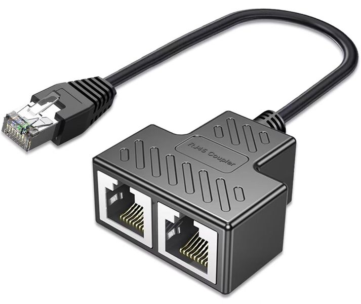 RJ45 1 Male to 2 Female LAN Ethernet Cable Splitter -B5388