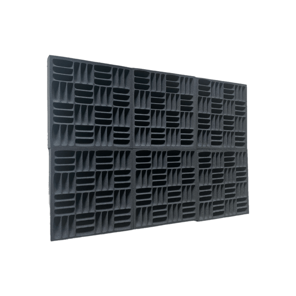 Hush Echo - Grid Shape Acoustic Sound Foam Panel - 6 Pack
