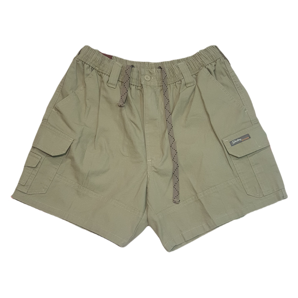 Sterling 14cm Elasticated Waist Cargo Shorts Stone - Brown - 28 X 14 In ...