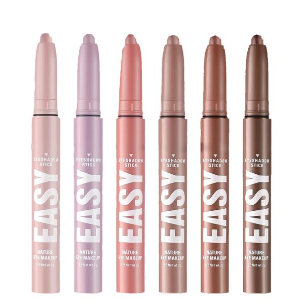 6 Piece Glitter Eyeshadow Stick Colorful Set, Cream Eyeshadow Pencil Makeup Set
