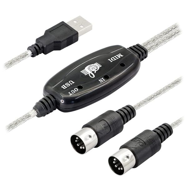 Usb Midi Cable Adapter A Male To Midi Din With Led For Keyboard