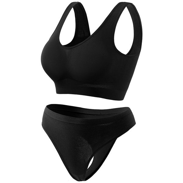 Women's Wireless Sports Bra Set, Seamless &amp; Comfortable Yoga Back