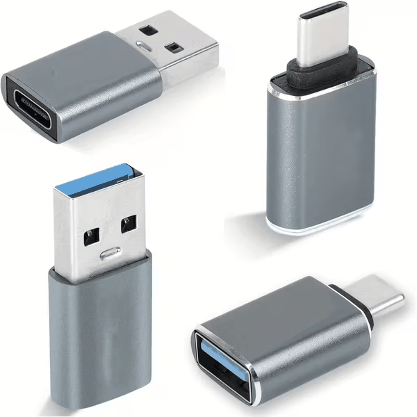 4 pcs - 2 x USB Type C to USB Type A &amp; 2 x USB C to USB 3.0 OTG Adapters