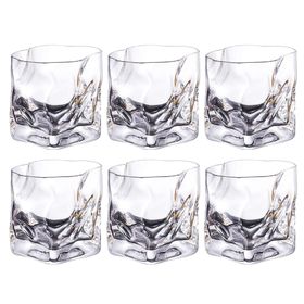 Luxurious Twisted Crystal Clear Whiskey Glasses Set of 6 Pieces - 280ml ...