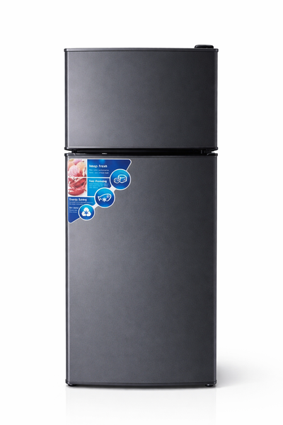 120L Bar Fridge with DOUBLE DOOR A+ Energy Saving, Big Capacity- dark grey
