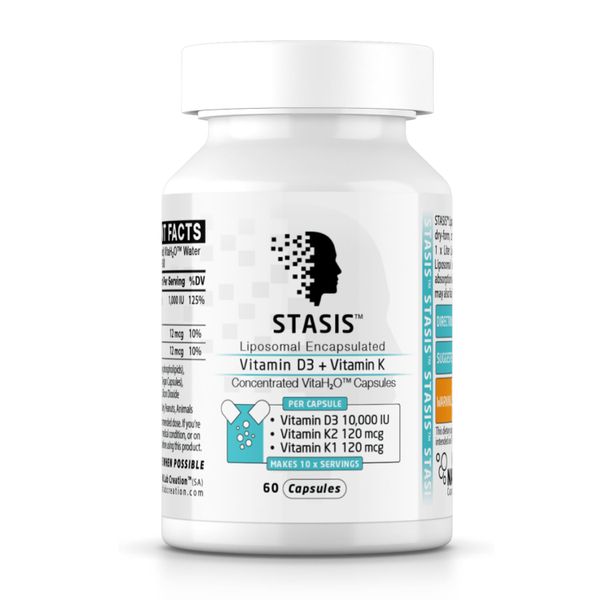 STASIS Liposomal Vitamin D3 + Vitamin K2 &amp; K1 - 60 x (1L) VitaH2O Capsules